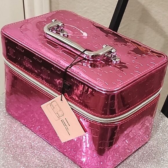 Juicy Couture Iridescent JC Logo Travel Cosmetic Traincase - Picture 5 of 8